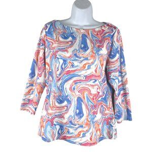 J.McLaughlin Catalina Cloth Top Large Marblehead Colorful Swirl TP-3614